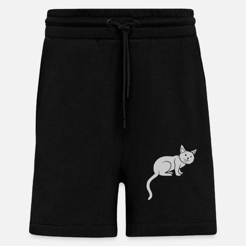 Cute kitten sits cute - Shorts - made by SPREAD - SOLID BLACK