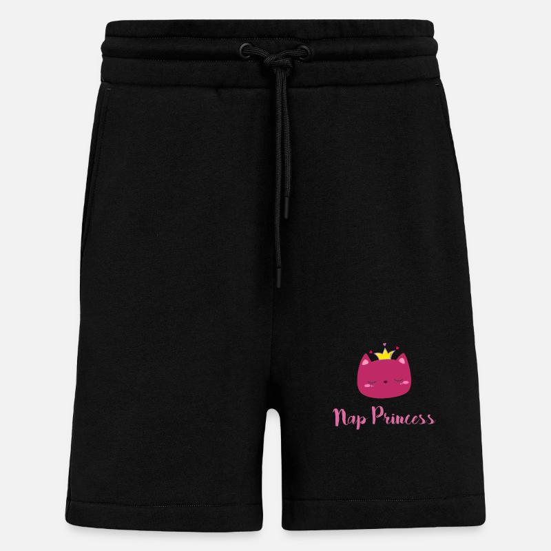 Sieste princesse chaton mignon - Short bio décontracté fabriqué en UE - SOLID BLACK