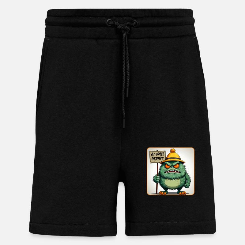 Bad-tempered and grumpy little man - Shorts - made by SPREAD - SOLID BLACK