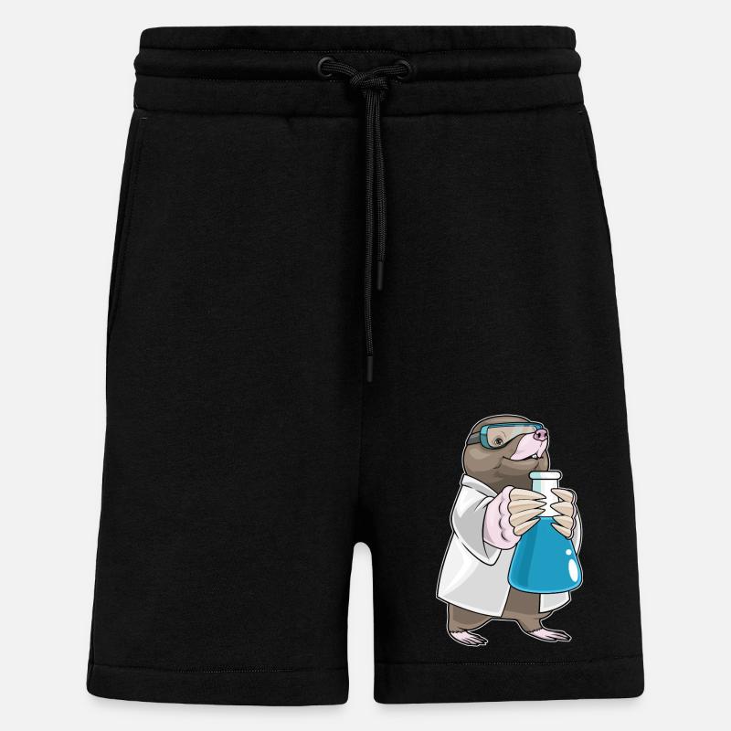 Mole Scientist Test Tube - Shorts - made by SPREAD - SOLID BLACK