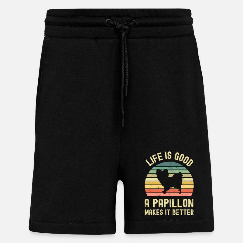 Hund Papillon - Shorts - made by SPREAD - SOLID BLACK