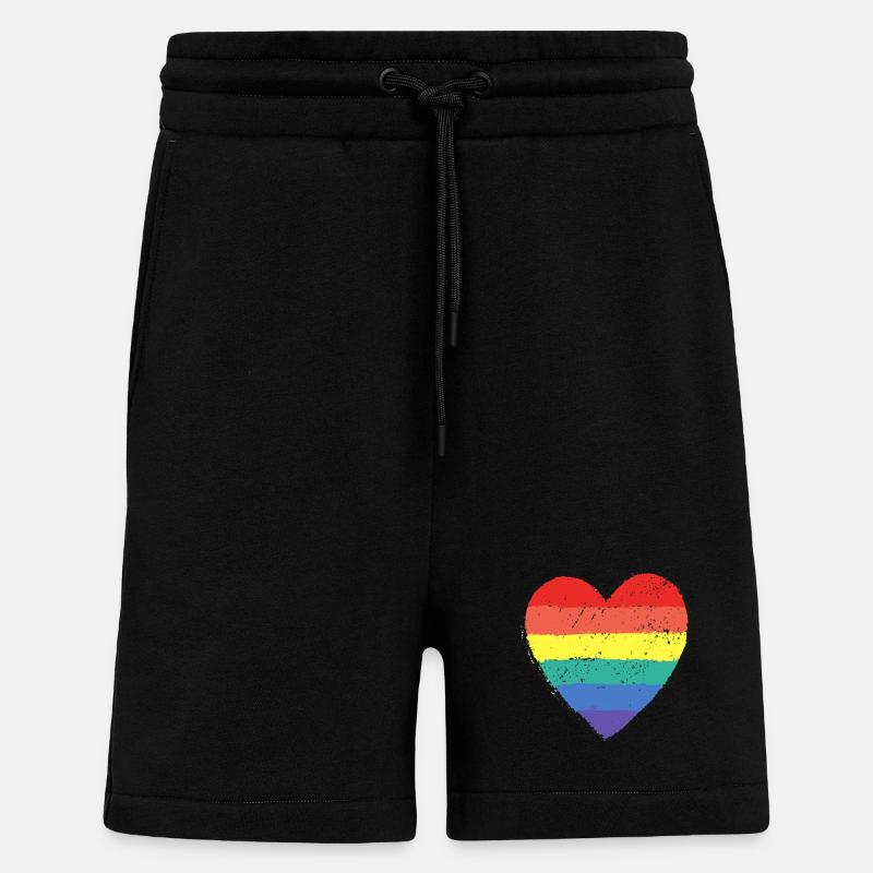 Rainbow Heart & Pride - Shorts - made by SPREAD - SOLID BLACK