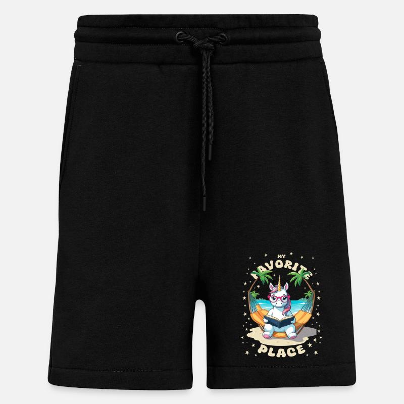 Einhorn mit Buch - Shorts - made by SPREAD - SOLID BLACK