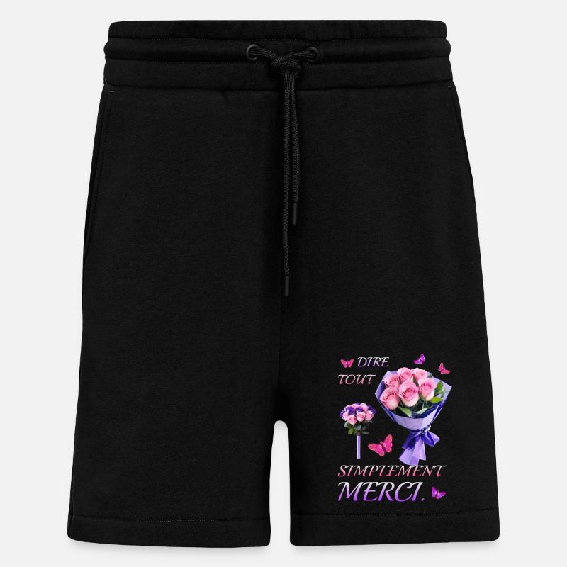 Dites simplement merci. - Short bio décontracté fabriqué en UE - SOLID BLACK