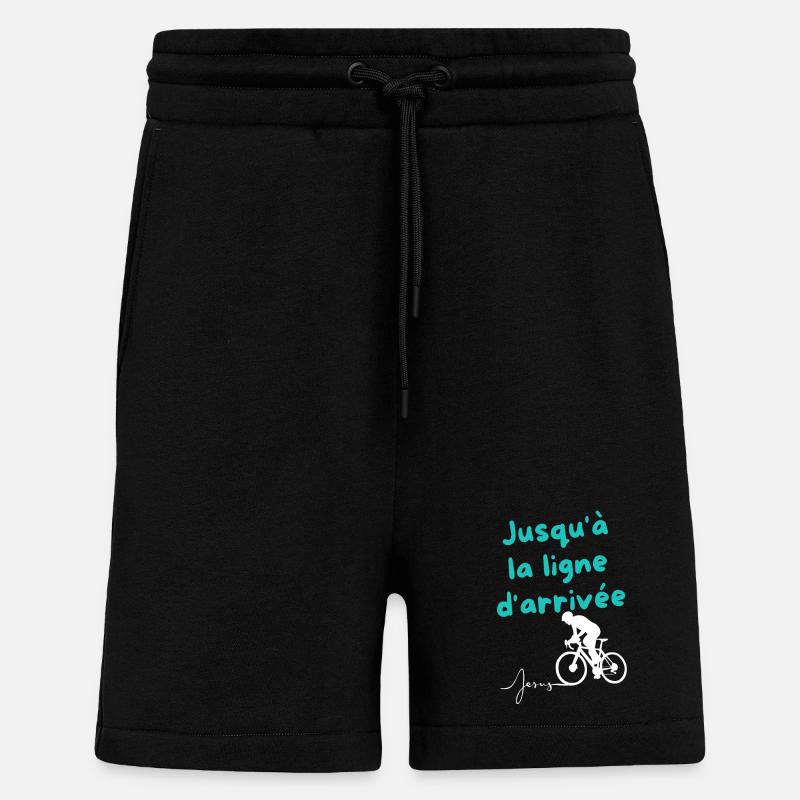Persévérance Jusqu'à la Ligne d'Arrivée - Short bio décontracté fabriqué en UE - SOLID BLACK