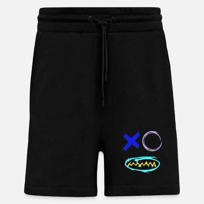 Visage Graffiti Dents - Short bio décontracté fabriqué en UE - SOLID BLACK