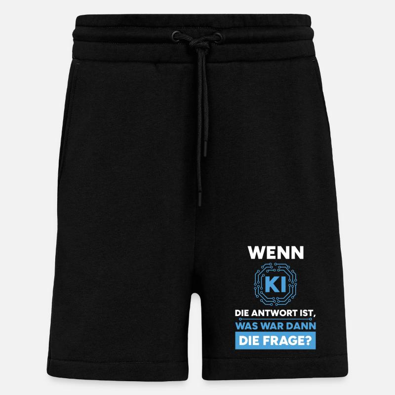 Intelligence artificielle Question Réponse Dire - Short bio décontracté fabriqué en UE - SOLID BLACK