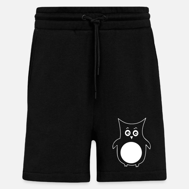 hibou blanc oiseau blanc - Short bio décontracté fabriqué en UE - SOLID BLACK