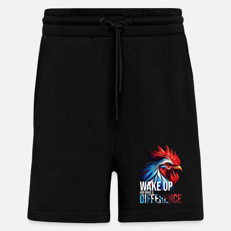 WAKE UP AND MAKE A DIFFERENCE-DB - Shorts - made by SPREAD - SOLID BLACK