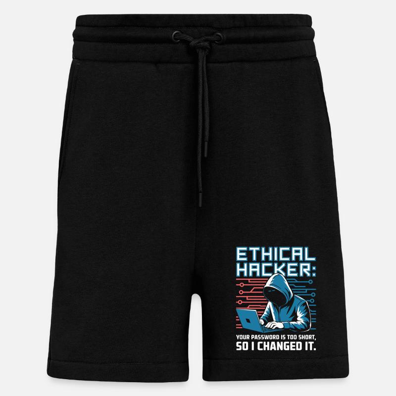 Hacker éthique - Short bio décontracté fabriqué en UE - SOLID BLACK