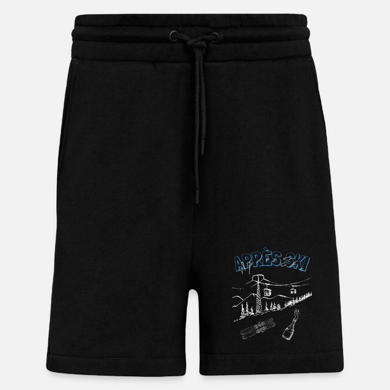 Cool Unisex Apres Ski Sweater, Skiing Gift Ideas - Shorts - made by SPREAD - SOLID BLACK