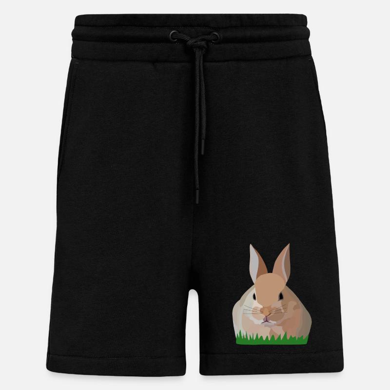 Holly Rabbit in the Grass - Shorts - made by SPREAD - SOLID BLACK