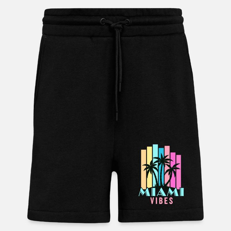 Vibrations de Miami - Short bio décontracté fabriqué en UE - SOLID BLACK