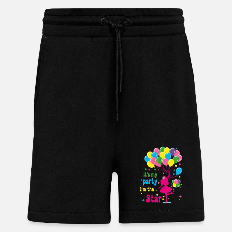 Feierliches Mädchen mit Luftballons Design - Shorts - made by SPREAD - SOLID BLACK