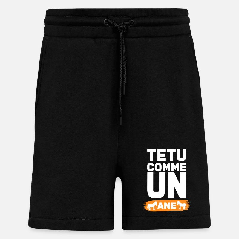 TEXTOU COMME UN ANE - Short bio décontracté fabriqué en UE - SOLID BLACK