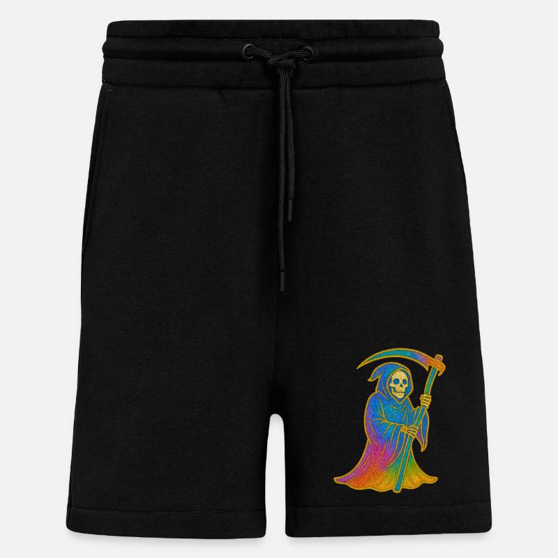 Der Tod | Regenbogen Sensenmann - Shorts - made by SPREAD - SOLID BLACK