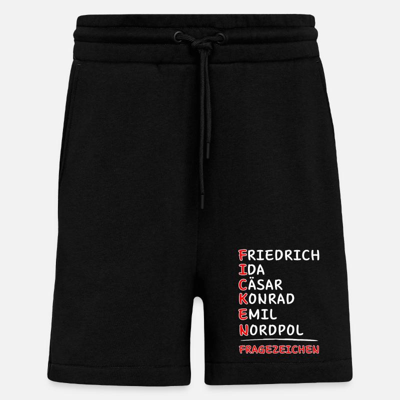Funkalphabet-Friedrich Ida Caesar Kaufmann Emil... - Shorts - made by SPREAD - SOLID BLACK