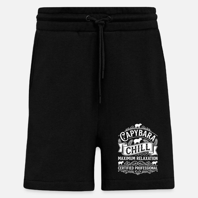 Capybara Chill Ornament - Shorts - made by SPREAD - SOLID BLACK