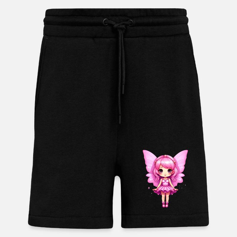 Mignonne Fée Rose - Short bio décontracté fabriqué en UE - SOLID BLACK