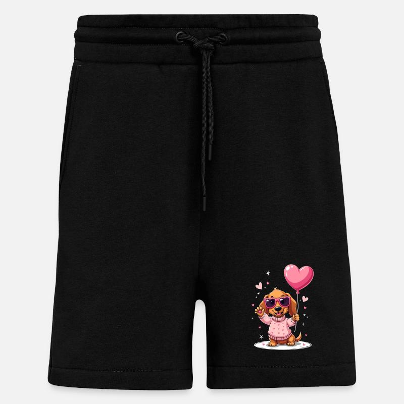 Dackel teckel teckel tekel - Short bio décontracté fabriqué en UE - SOLID BLACK