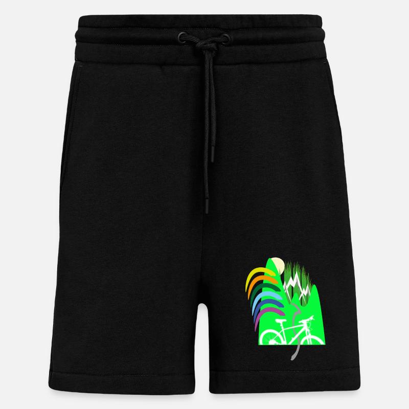 Fahrradpfad Berge Regenbogen - Shorts - made by SPREAD - SOLID BLACK