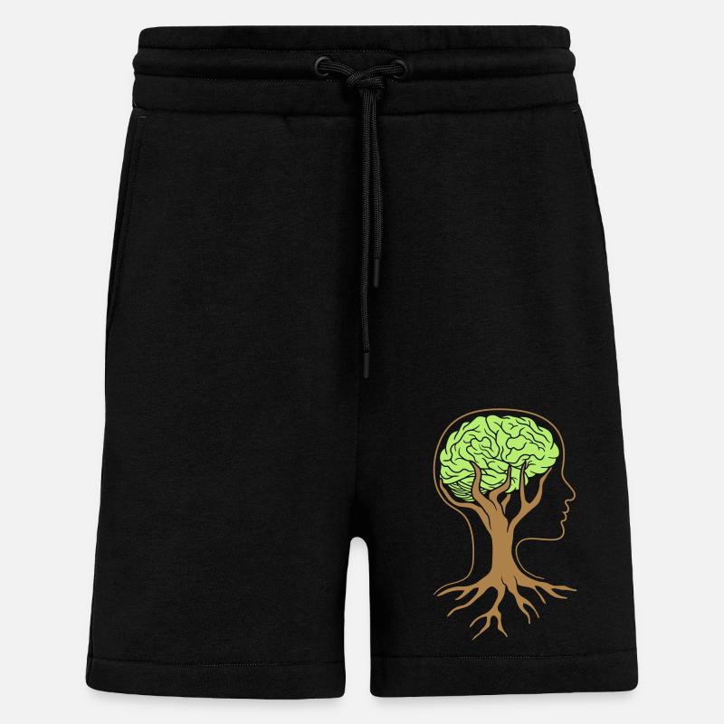 Tree brain design - Shorts - made by SPREAD - SOLID BLACK