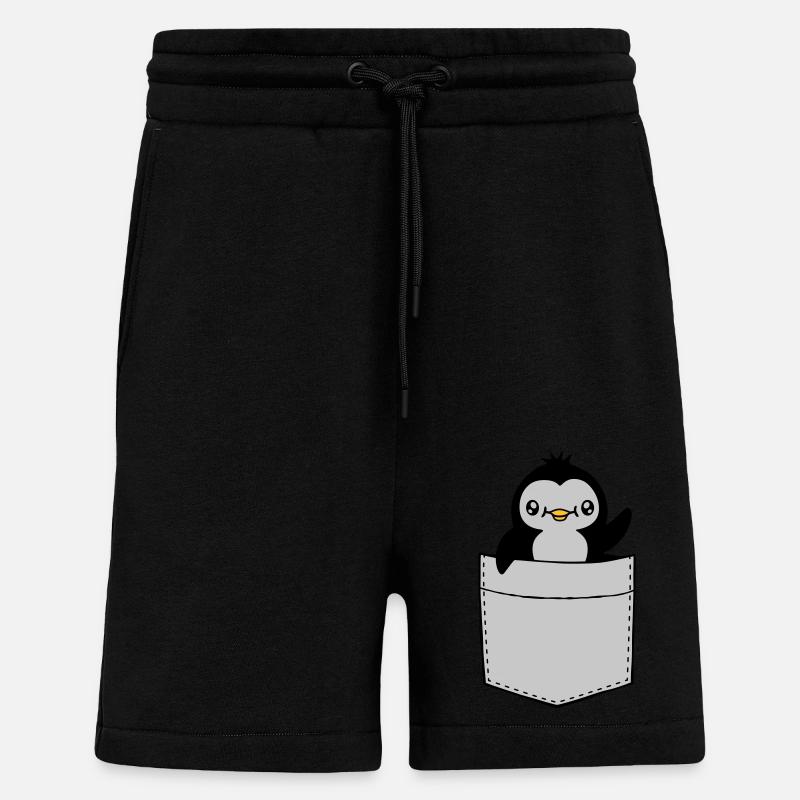 Winkender Brusttasche Pinguin - Shorts - made by SPREAD - SOLID BLACK