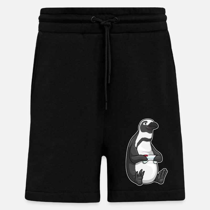 Manette Penguin Gamer - Short bio décontracté fabriqué en UE - SOLID BLACK