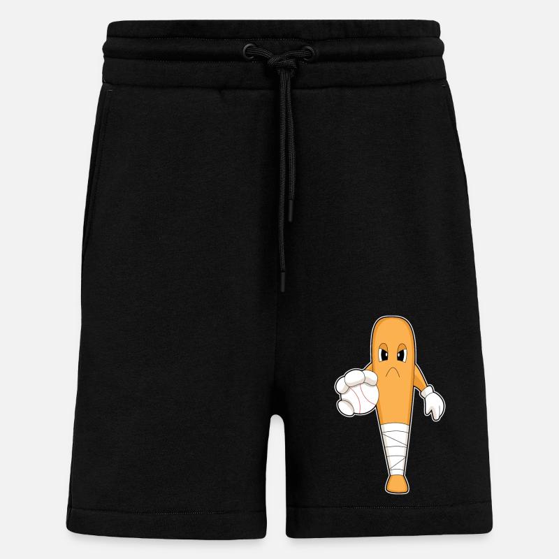 Baseball Batte de baseball - Short bio décontracté fabriqué en UE - SOLID BLACK