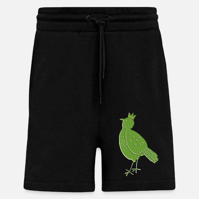 Vert oiseau - Short bio décontracté fabriqué en UE - SOLID BLACK
