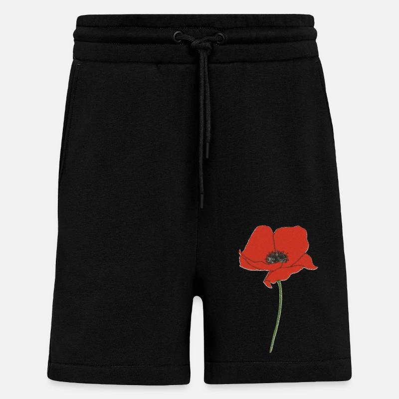 mohnblume impressionismus - Shorts - made by SPREAD - SOLID BLACK