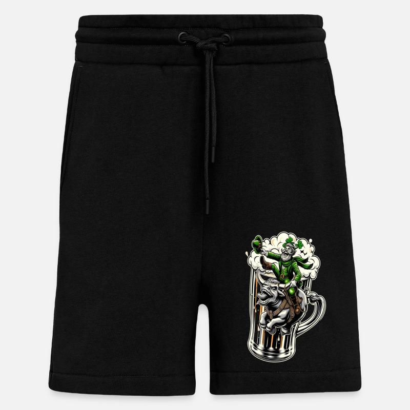 Riding Leprechaun (Irish Leprechaun) - Shorts - made by SPREAD - SOLID BLACK
