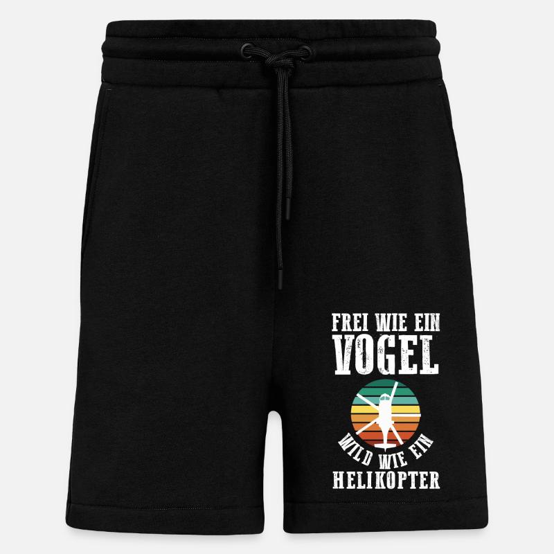 Pilote Hélicoptère Hélicoptère - Short bio décontracté fabriqué en UE - SOLID BLACK