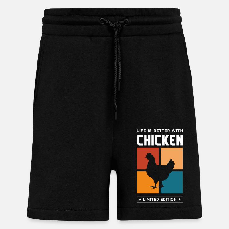 Poulet - Short bio décontracté fabriqué en UE - SOLID BLACK