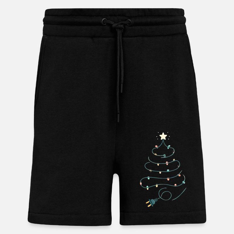 Christmas Tree String Lights Design - Shorts - made by SPREAD - SOLID BLACK