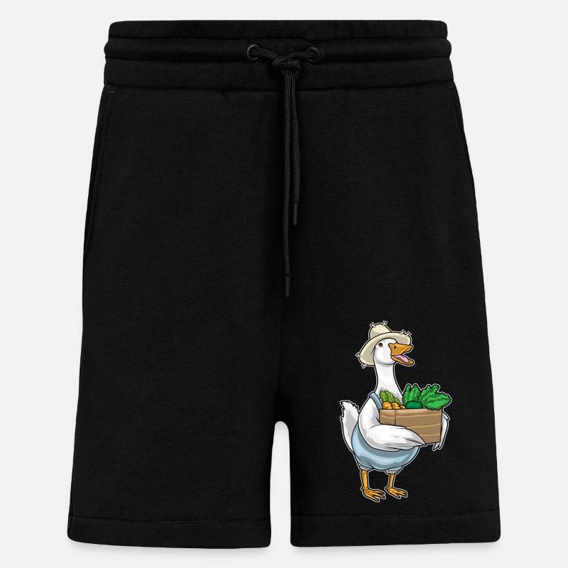 Duck Farmer Vegetables - Shorts - made by SPREAD - SOLID BLACK