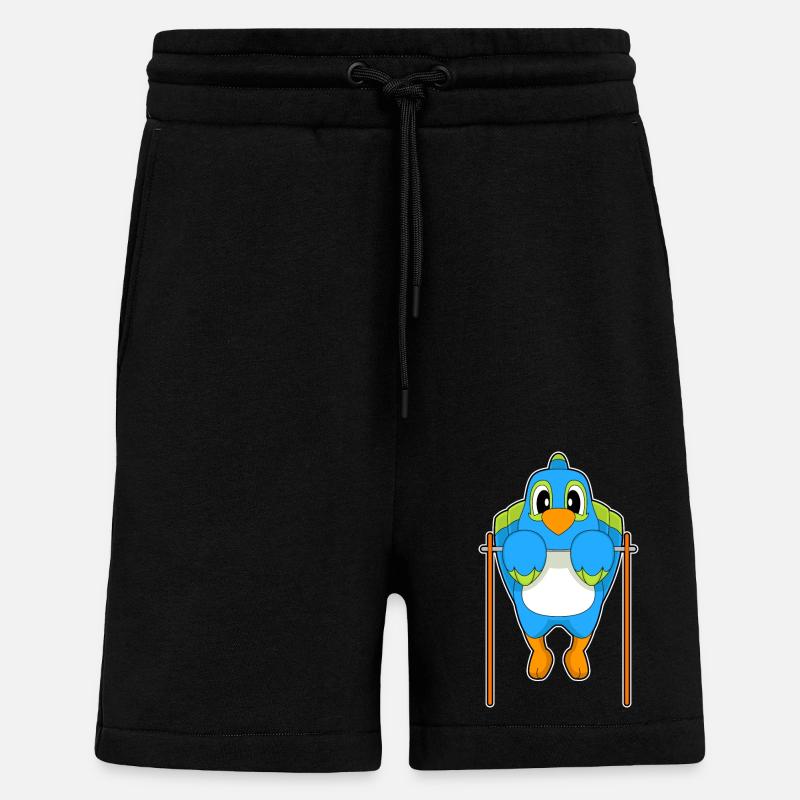 Parrot Bodybuilder Tractions - Short bio décontracté fabriqué en UE - SOLID BLACK