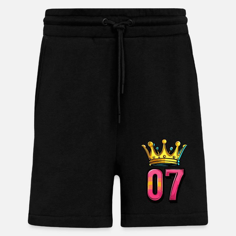 Maillot à 7 chiffres Couronne - Short bio décontracté fabriqué en UE - SOLID BLACK