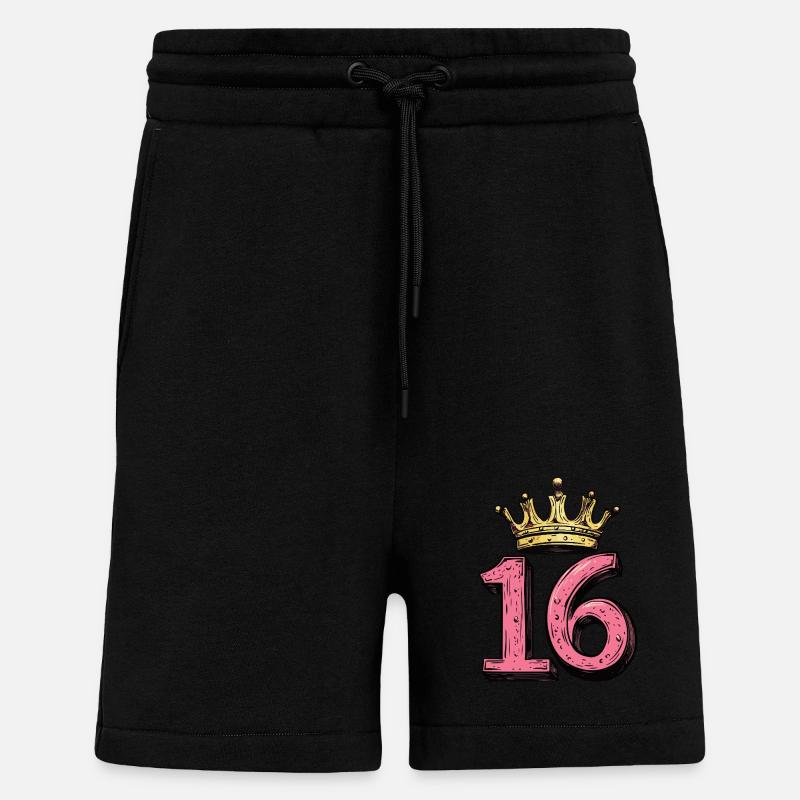 16 Zahl Krone - Shorts - made by SPREAD - SOLID BLACK