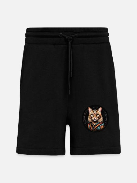 Bengal cat Bengal cat portrait watercolor technique - Shorts - made by SPREAD - SOLID BLACK
