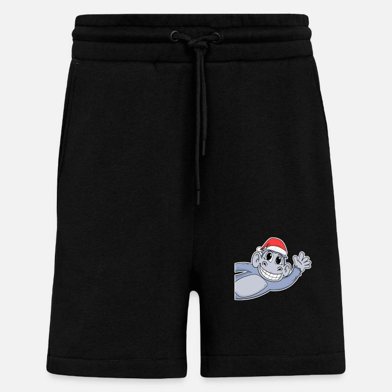 Monkey Christmas - Shorts - made by SPREAD - SOLID BLACK