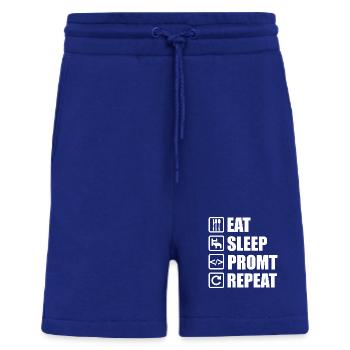 Eat Sleep Prompt Repeat – Für KI Entwickler - Shorts - made by SPREAD - Iconic Blue - Vorne