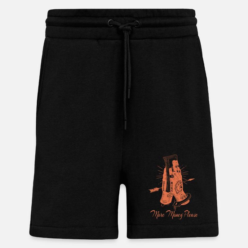 Plus d'argent s'il vous plaît - Short bio décontracté fabriqué en UE - SOLID BLACK