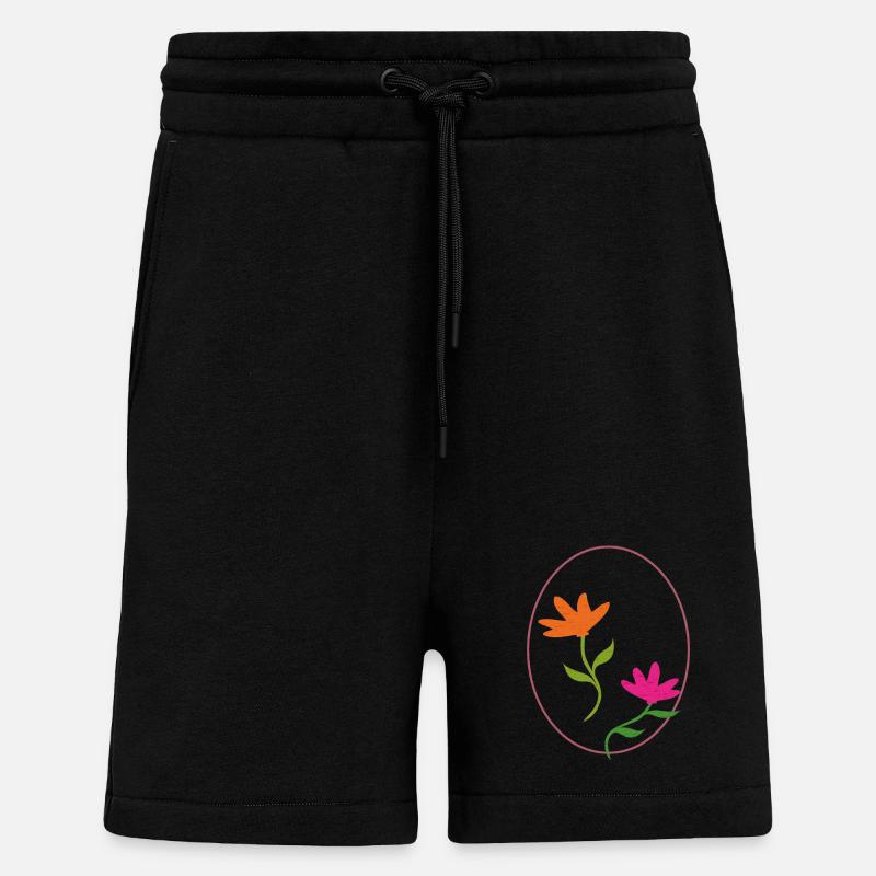 Easter egg with two flowers - Shorts - made by SPREAD - SOLID BLACK