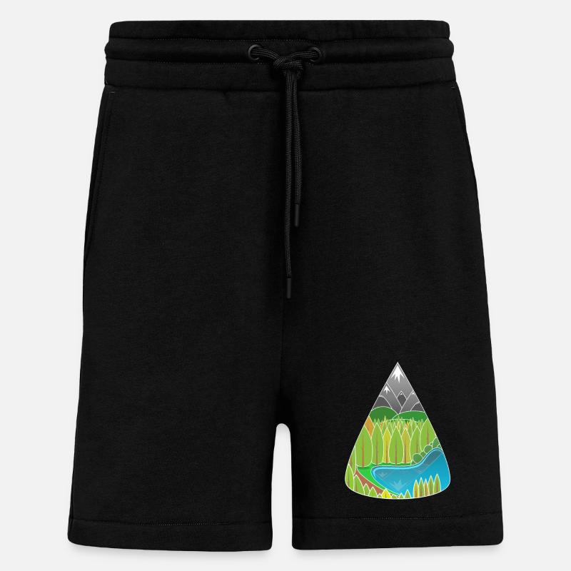 Alpen Bergsee Waldzauber - Shorts - made by SPREAD - SOLID BLACK