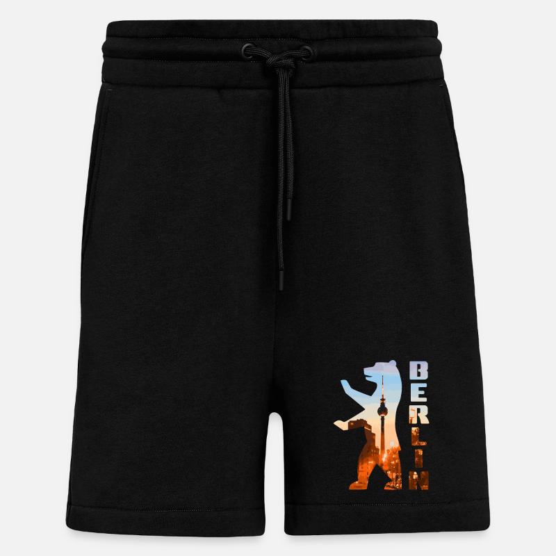 Silhouette d’ours de Berlin - Short bio décontracté fabriqué en UE - SOLID BLACK