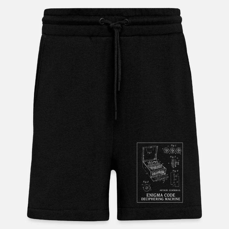 Enigma-Code-Entschlüsselungsmaschine, Illustration - Shorts - made by SPREAD - SOLID BLACK