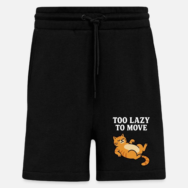 Fauler Kater Relax Design - Shorts - made by SPREAD - SOLID BLACK