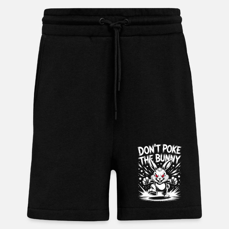 Angry Bunny Protest Design - Shorts - made by SPREAD - SOLID BLACK