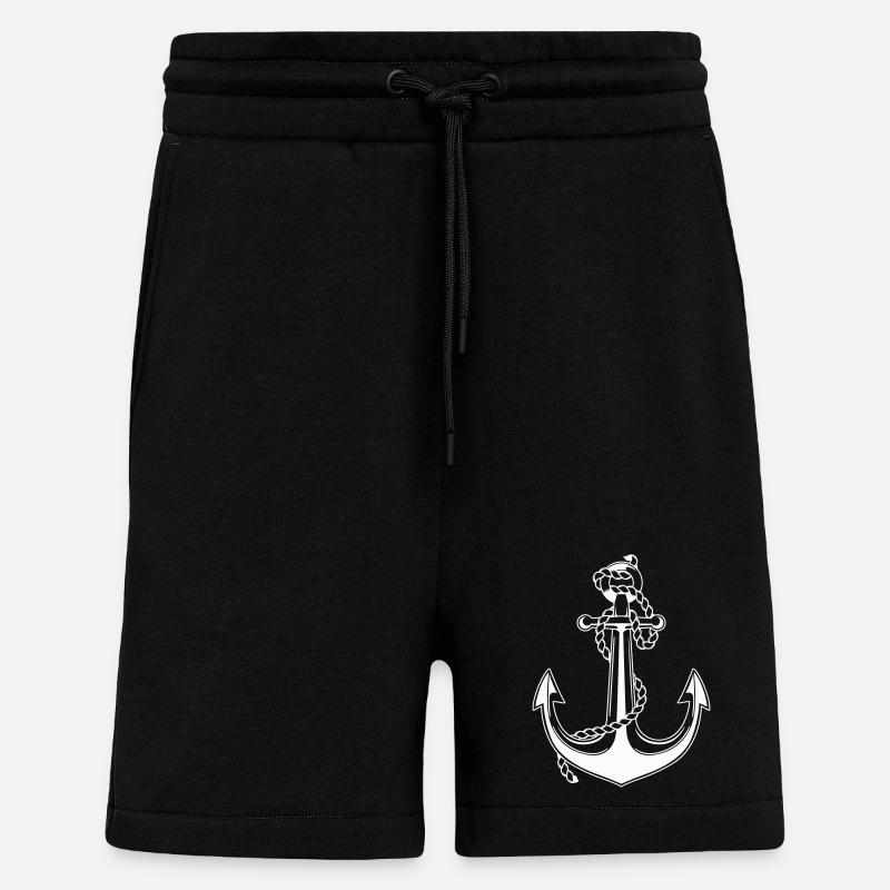 Anker mit Seil Motiv - Shorts - made by SPREAD - SOLID BLACK